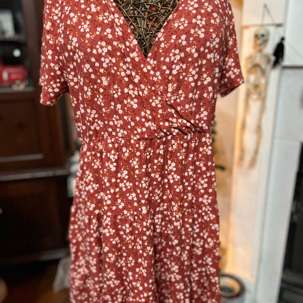 No Boundaries Red Floral Mini Dress
